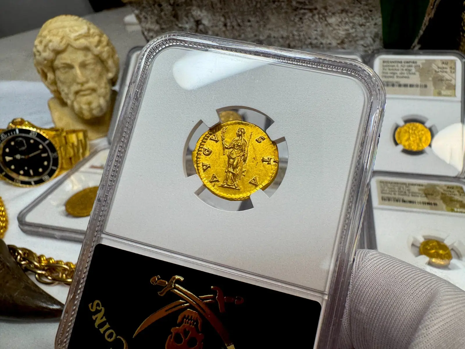 Roman Empire "Faustina Sr" 138AD Aureus NGC CH AU *Wife of Pius* #313-005 14