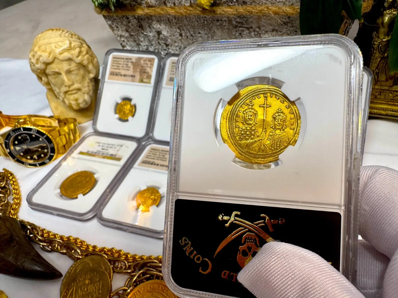 Byzantine Empire "Jesus Christ" Basil II & Constantine VIII NGC CH AU #348-006 17