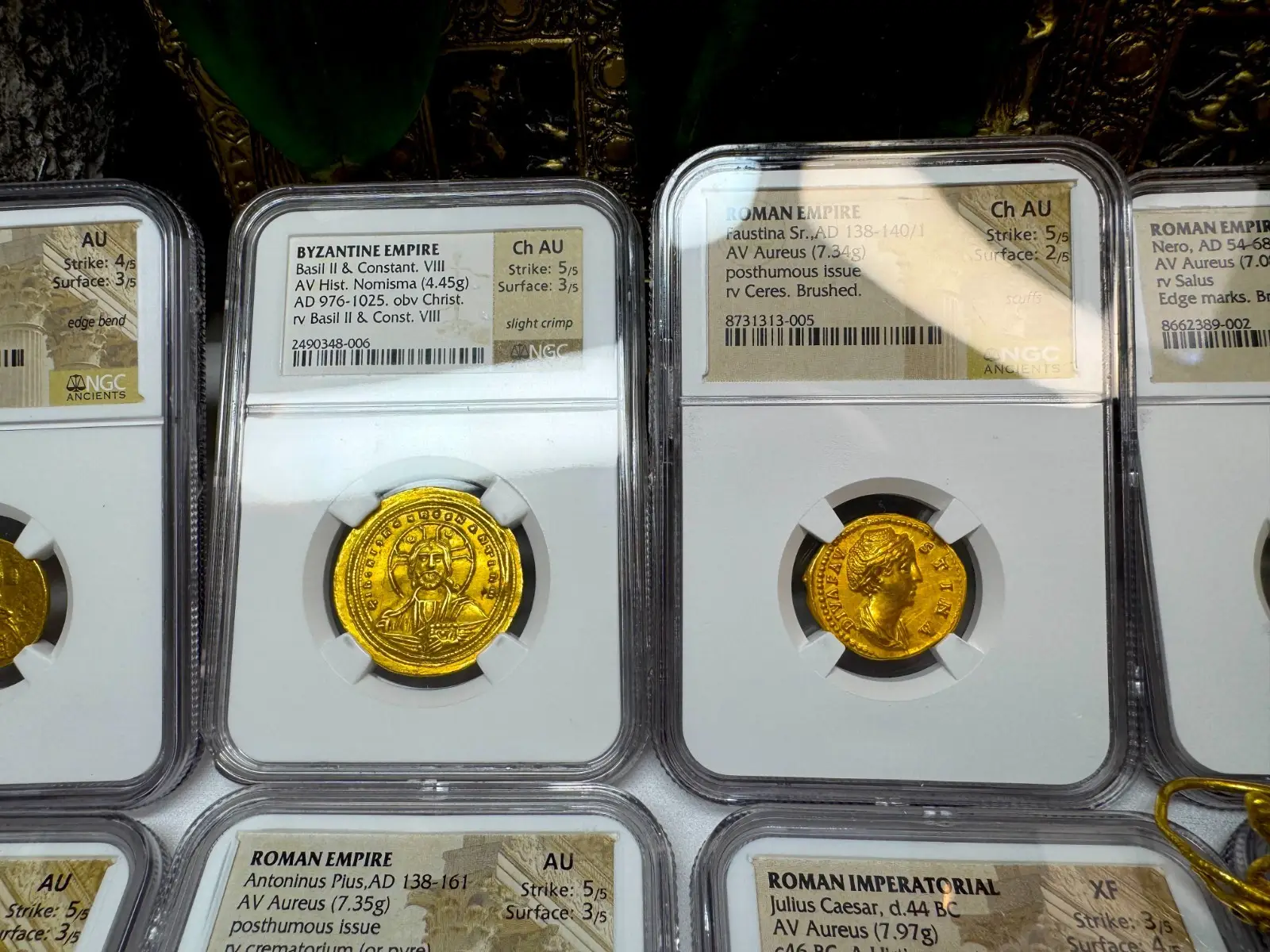 Byzantine Empire "Jesus Christ" Basil II & Constantine VIII NGC CH AU #348-006 10