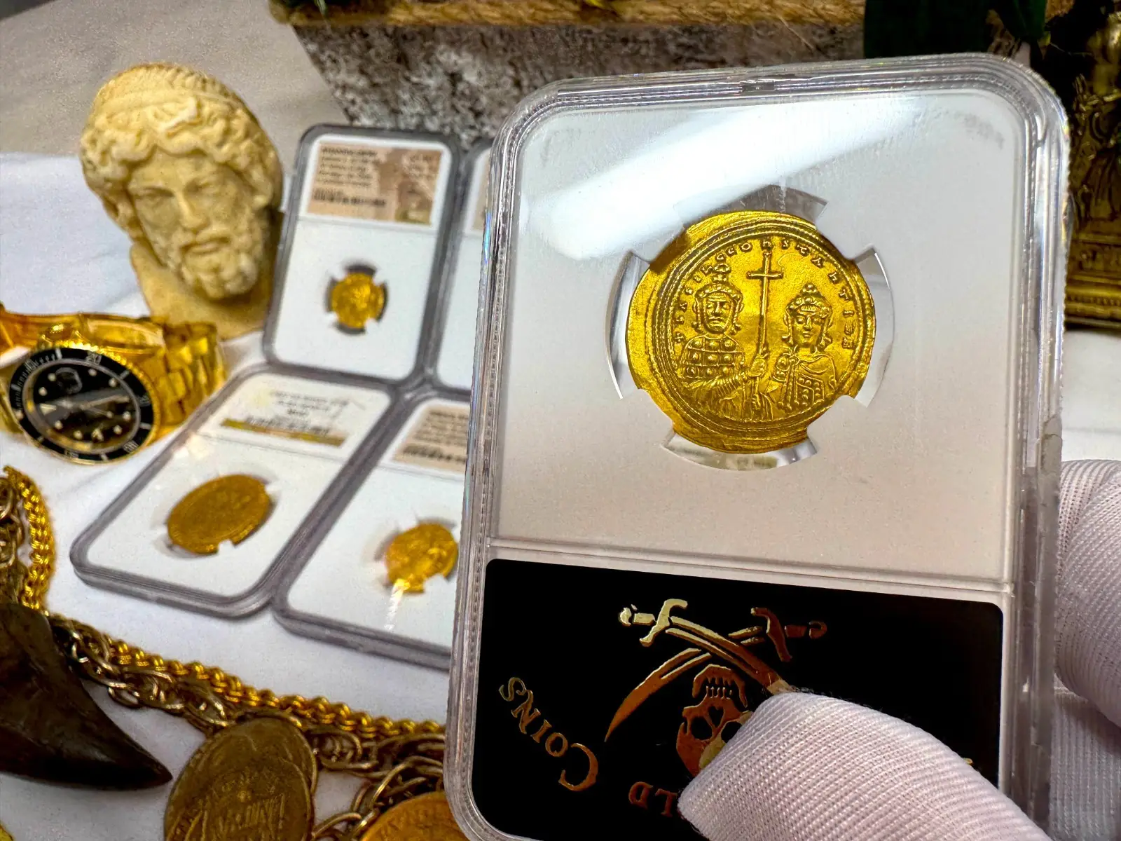 Byzantine Empire "Jesus Christ" Basil II & Constantine VIII NGC CH AU #348-006 18