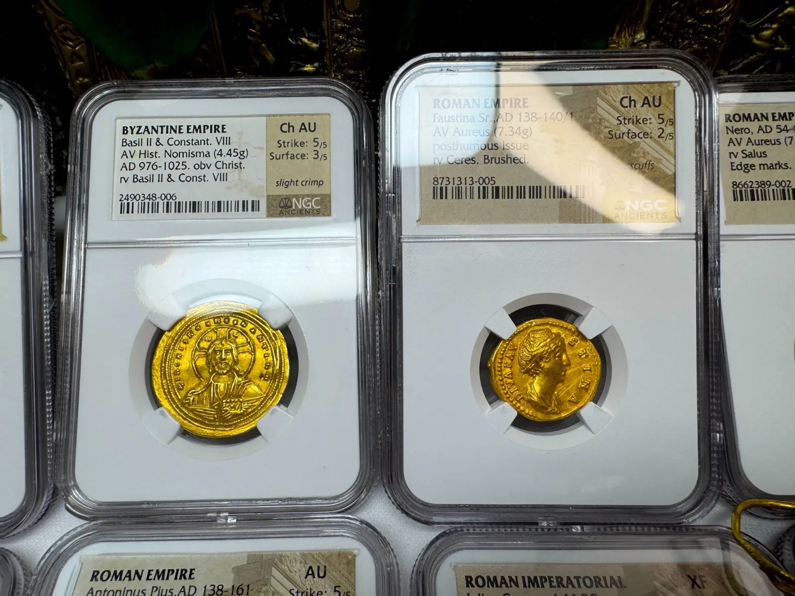 Byzantine Empire "Jesus Christ" Basil II & Constantine VIII NGC CH AU #348-006 16