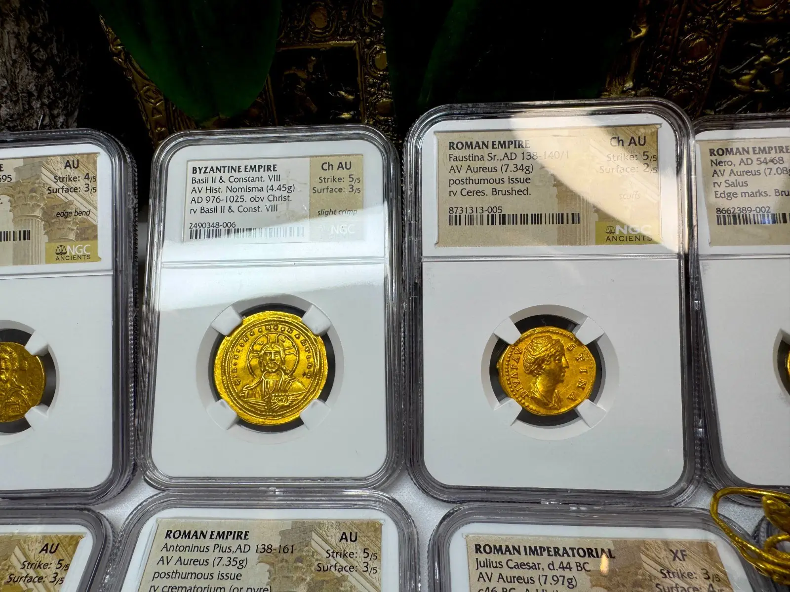 Byzantine Empire "Jesus Christ" Basil II & Constantine VIII NGC CH AU #348-006 2