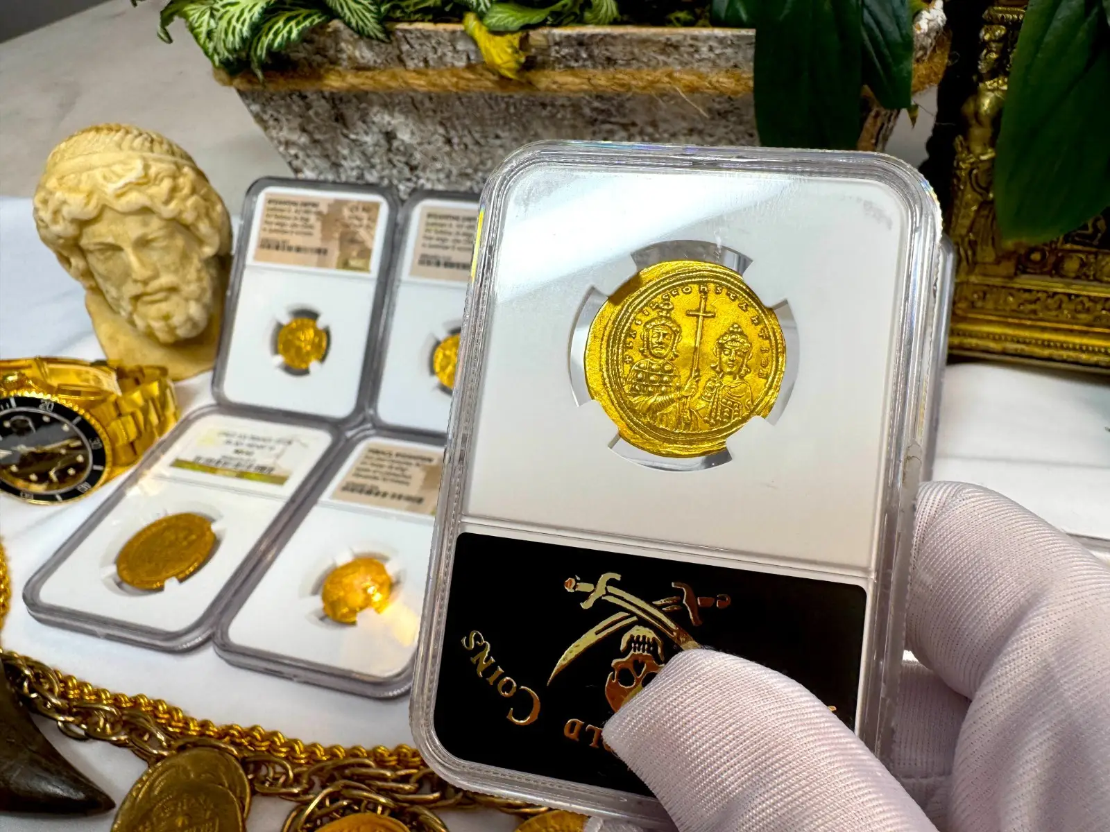 Byzantine Empire "Jesus Christ" Basil II & Constantine VIII NGC CH AU #348-006 6