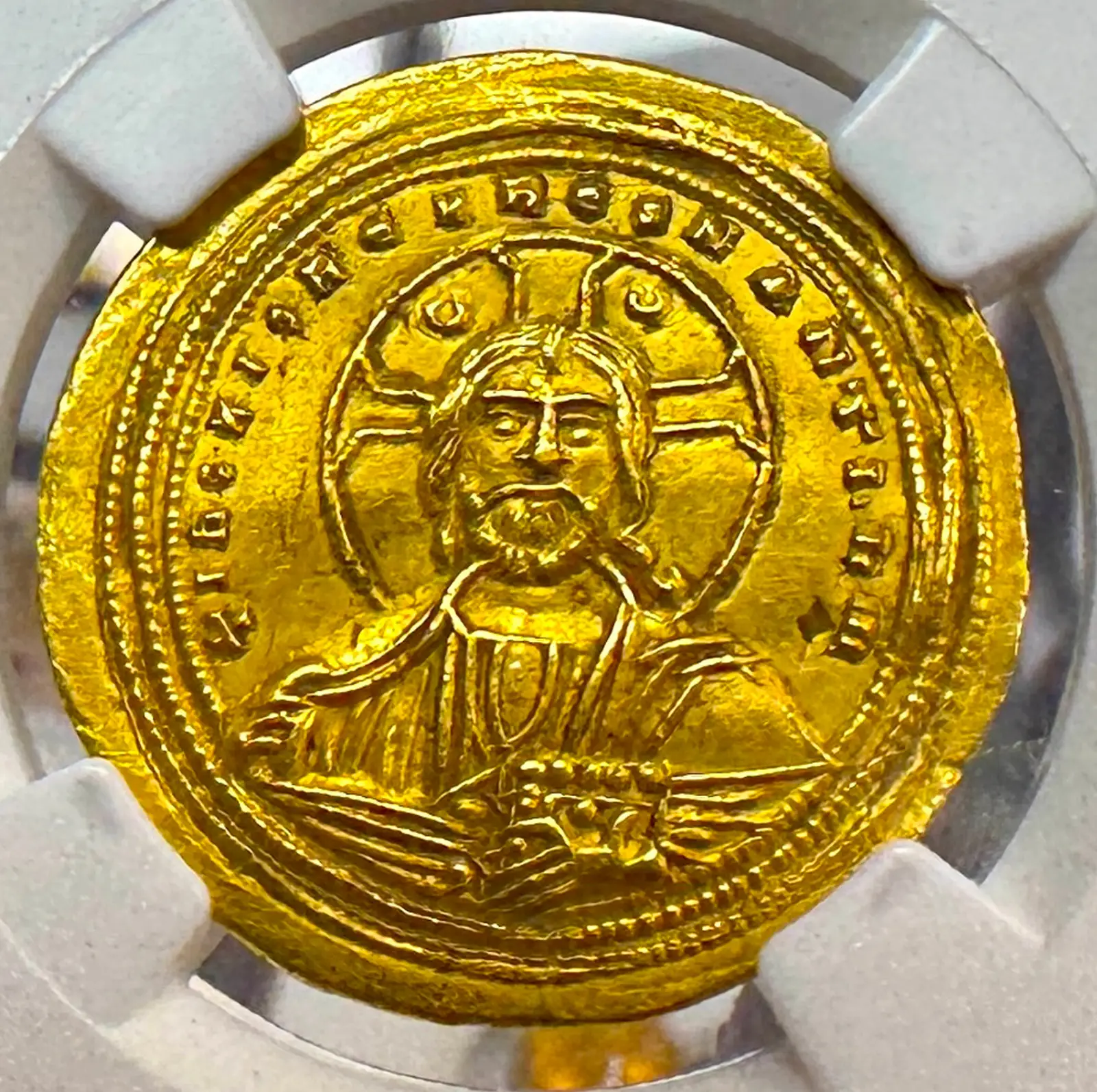 Byzantine Empire "Jesus Christ" Basil II & Constantine VIII NGC CH AU #348-006