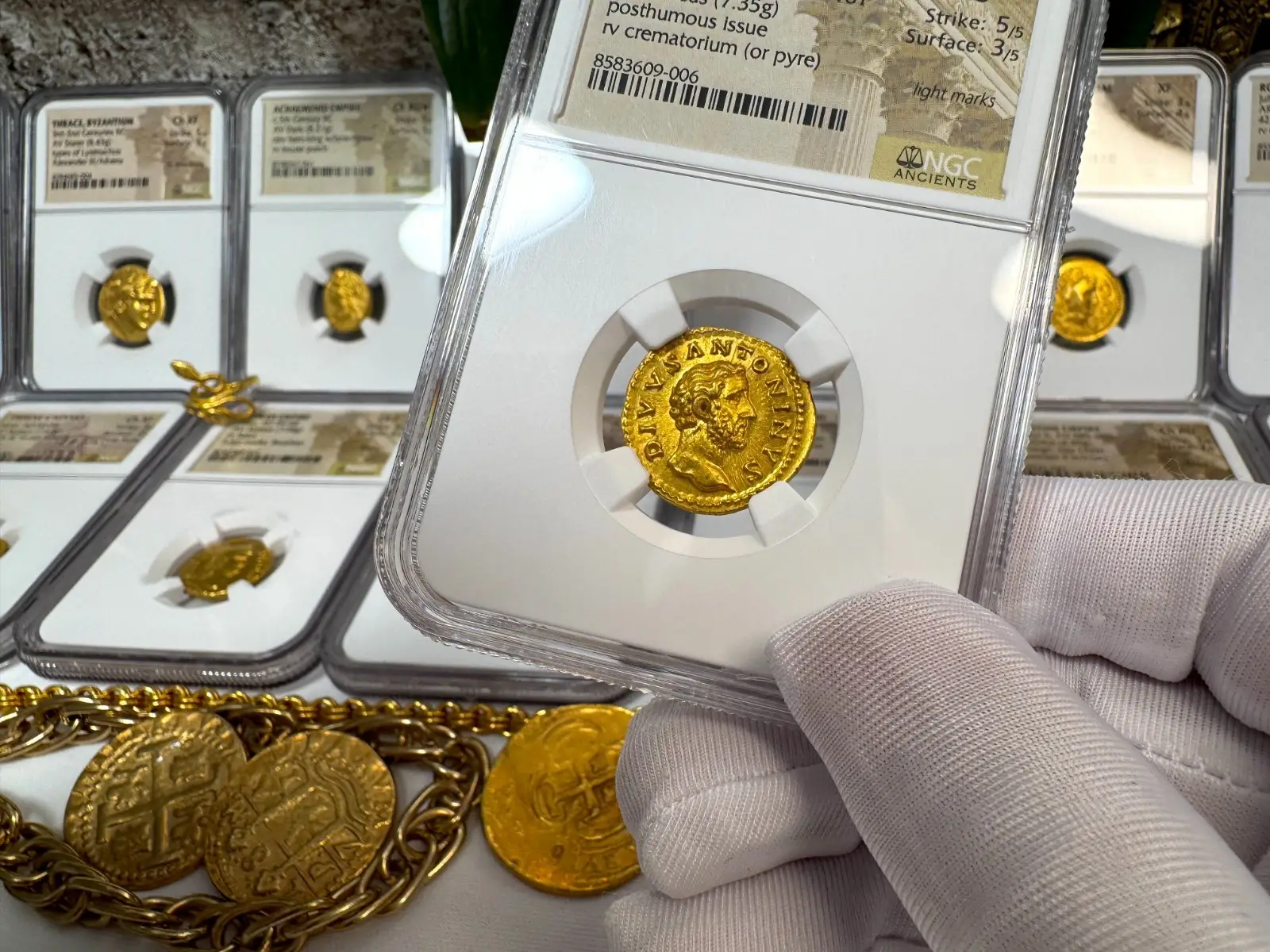 Roman Empire "Antoninus Pius Divus 4th of 5 Good Emperors" 138-161 AD NGC AU #609-006 15