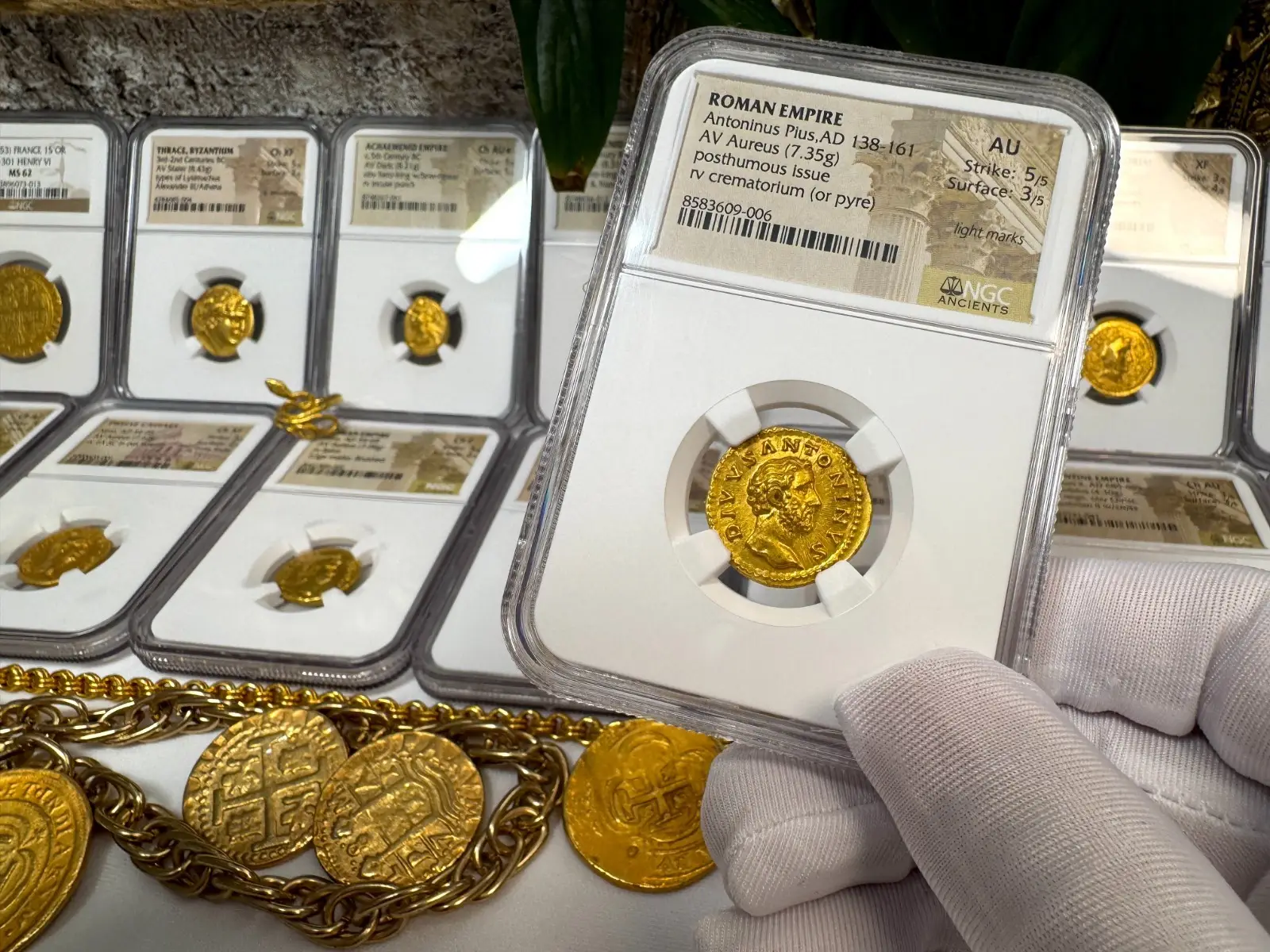 Roman Empire "Antoninus Pius Divus 4th of 5 Good Emperors" 138-161 AD NGC AU #609-006 24