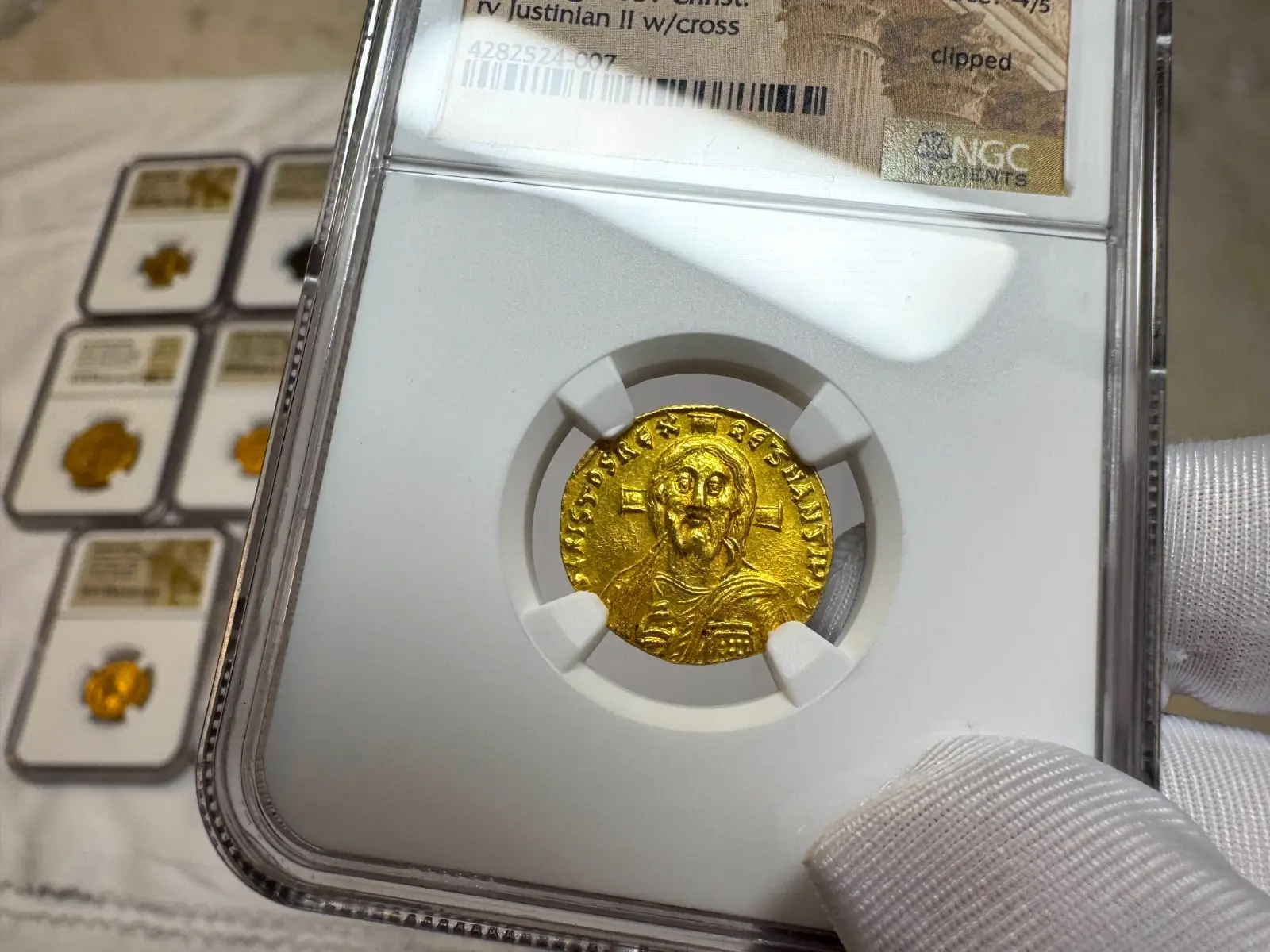 Byzantine Empire "Jesus Christ" Justinian II *First Reign* 685AD NGC CH AU #524-007 13