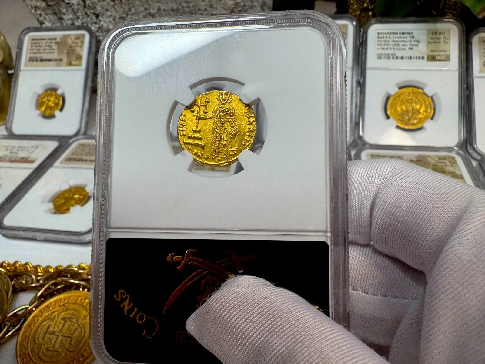 Byzantine Empire "Jesus Christ" Justinian II *First Reign* 685AD NGC CH AU #524-007 5