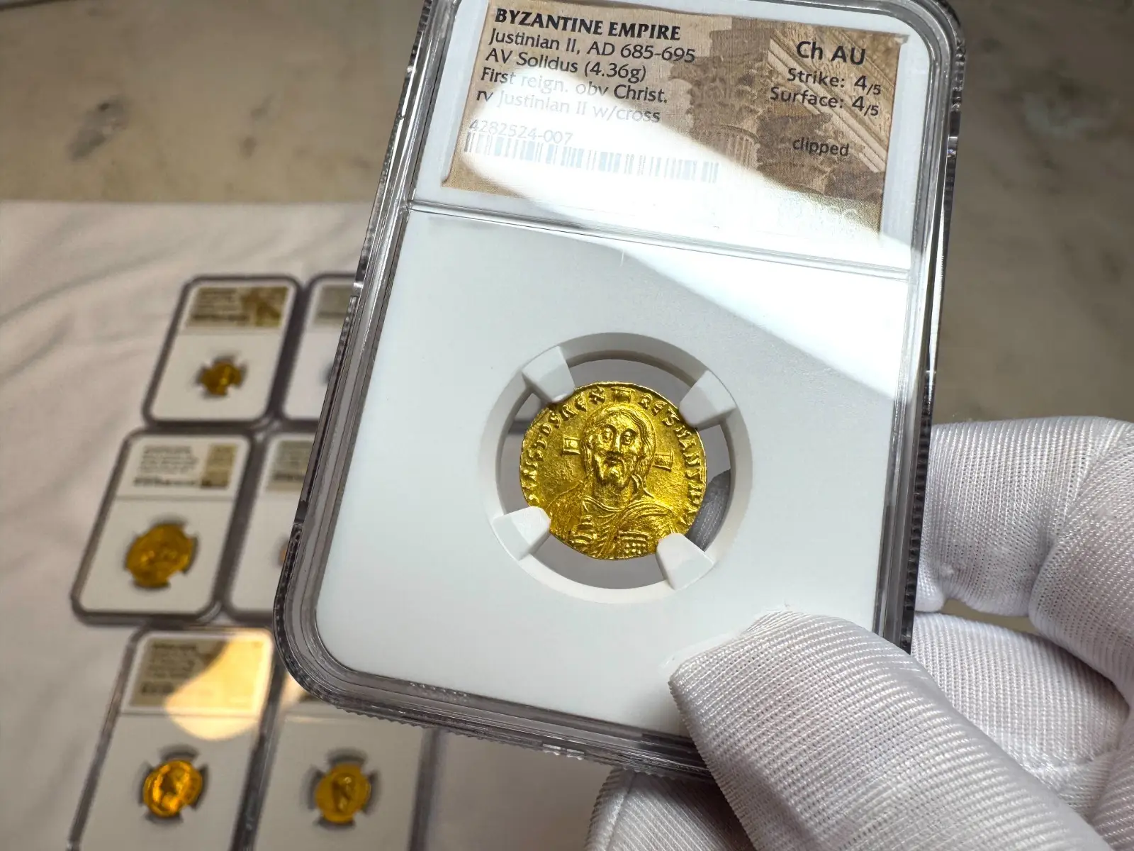 Byzantine Empire "Jesus Christ" Justinian II *First Reign* 685AD NGC CH AU #524-007 8