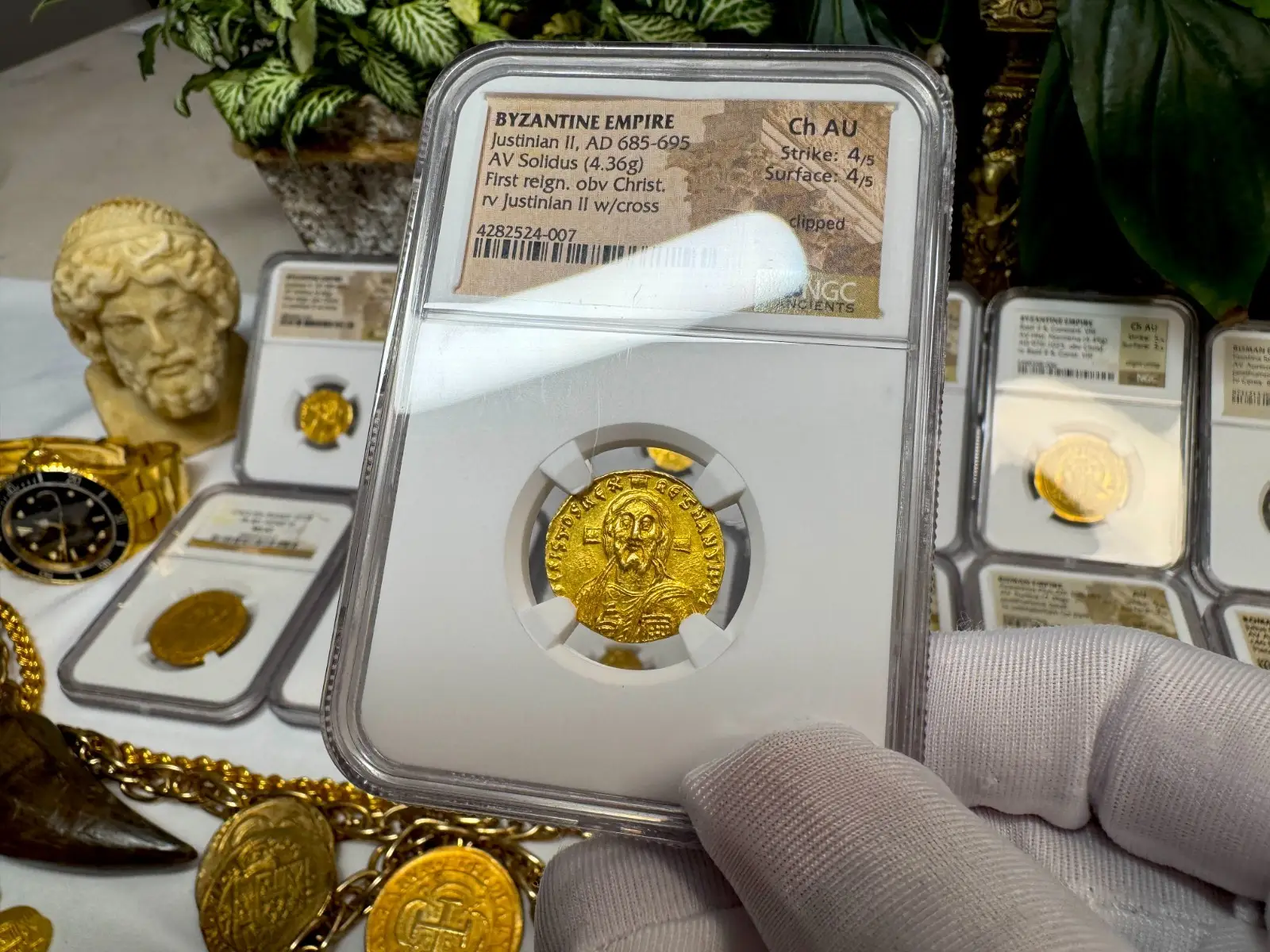 Byzantine Empire "Jesus Christ" Justinian II *First Reign* 685AD NGC CH AU #524-007 21