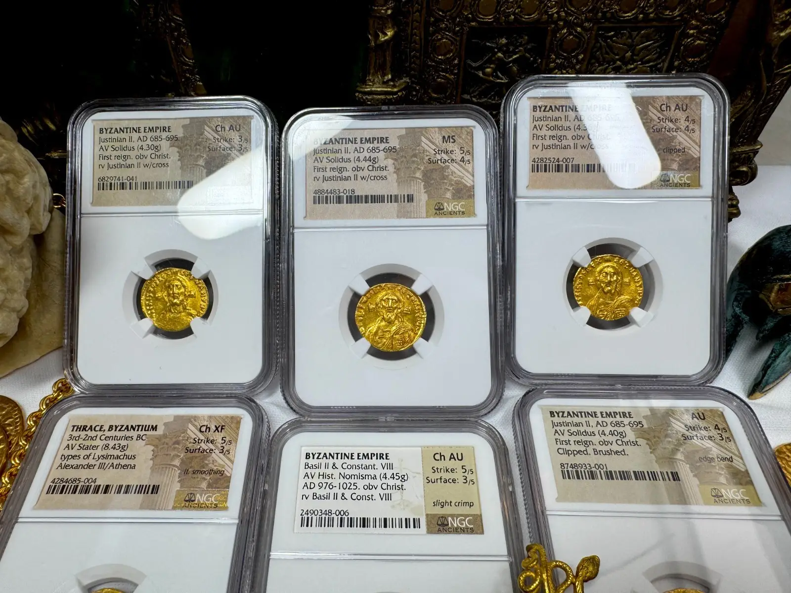 Byzantine Empire "Jesus Christ" Justinian II *First Reign* 685AD NGC CH AU #524-007 24