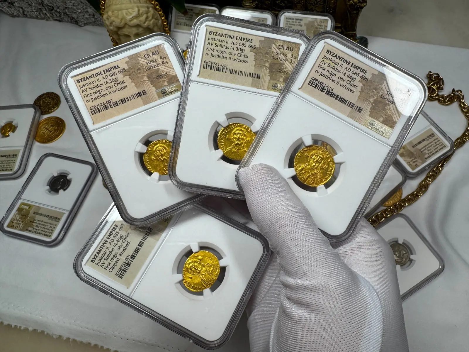 Byzantine Empire "Jesus Christ" Justinian II *First Reign* 685AD NGC CH AU #524-007 16