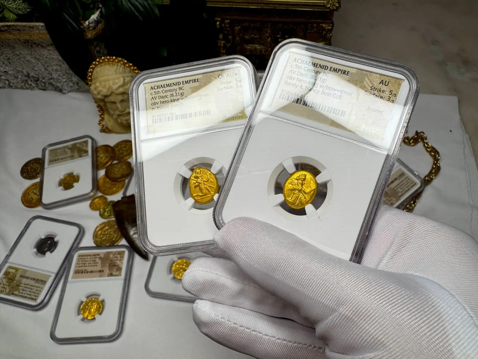 Achaemenid Empire 5th Century BC "Hero-King" Daric NGC Ch AU ★ 21