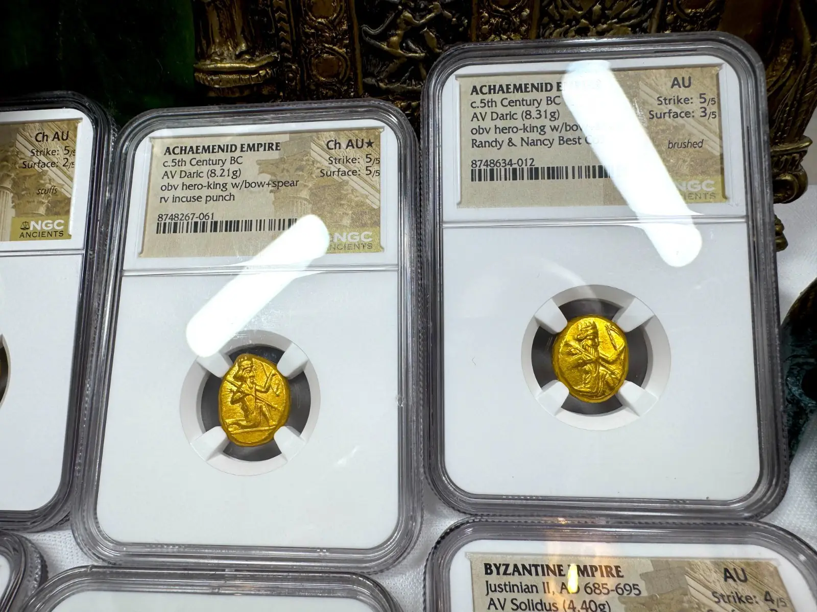Achaemenid Empire 5th Century BC "Hero-King" Daric NGC Ch AU ★ 16