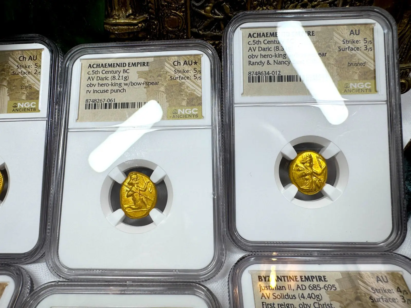 Achaemenid Empire 5th Century BC "Hero-King" Daric NGC Ch AU ★ 7