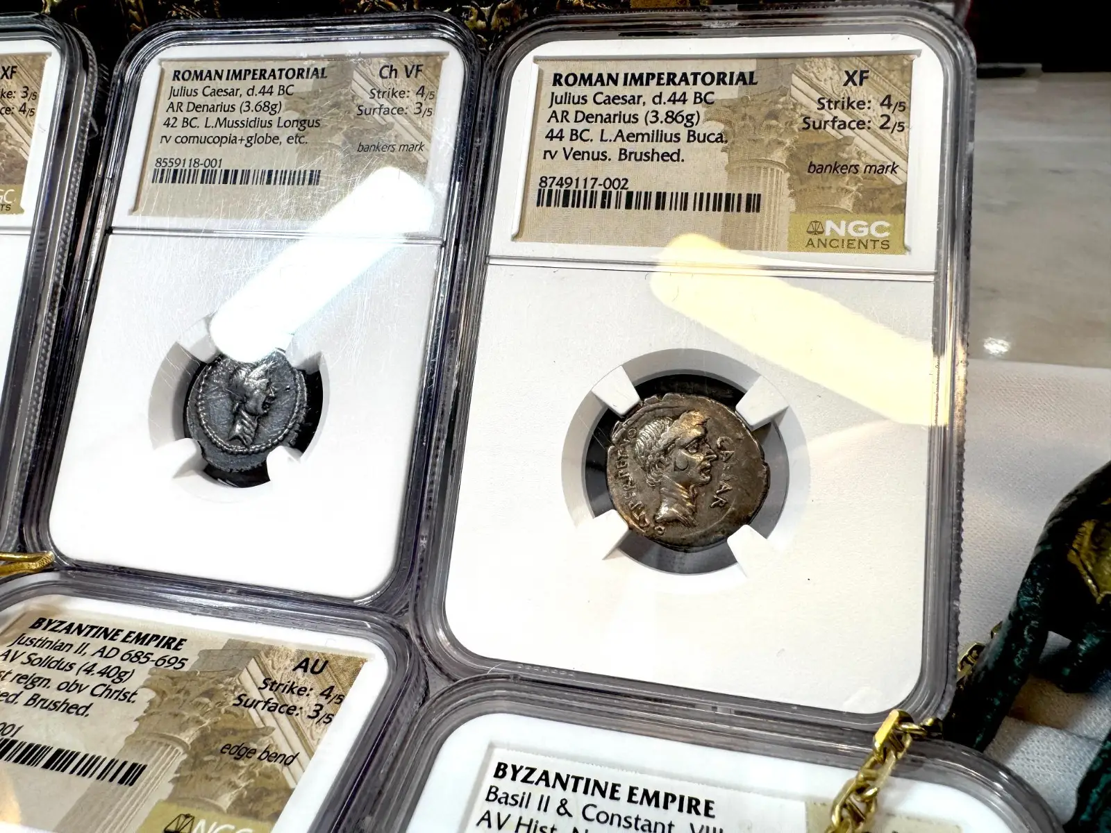 Dictator Perpetuo Roman Imperatorial"Julius Caesar- 1st of 12 Caesar's" 44BC Denarius NGC XF #117-002 12