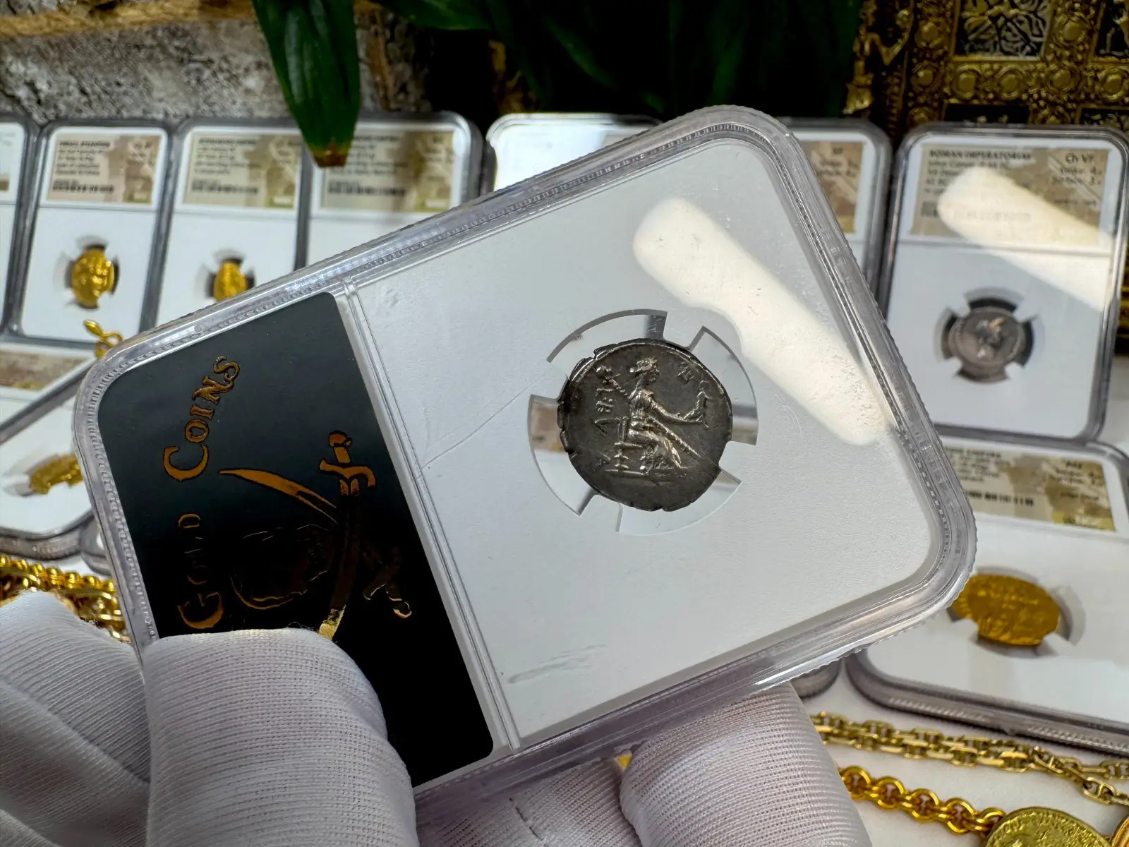 Dictator Perpetuo Roman Imperatorial"Julius Caesar- 1st of 12 Caesar's" 44BC Denarius NGC XF #117-002 14