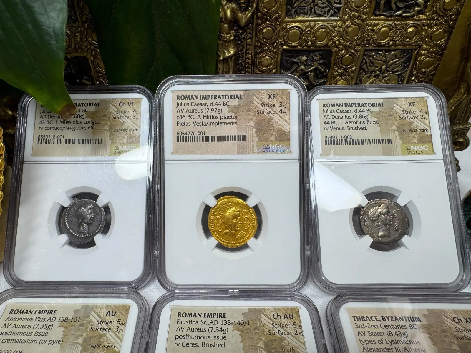 Dictator Perpetuo Roman Imperatorial"Julius Caesar- 1st of 12 Caesar's" 44BC Denarius NGC XF #117-002 20