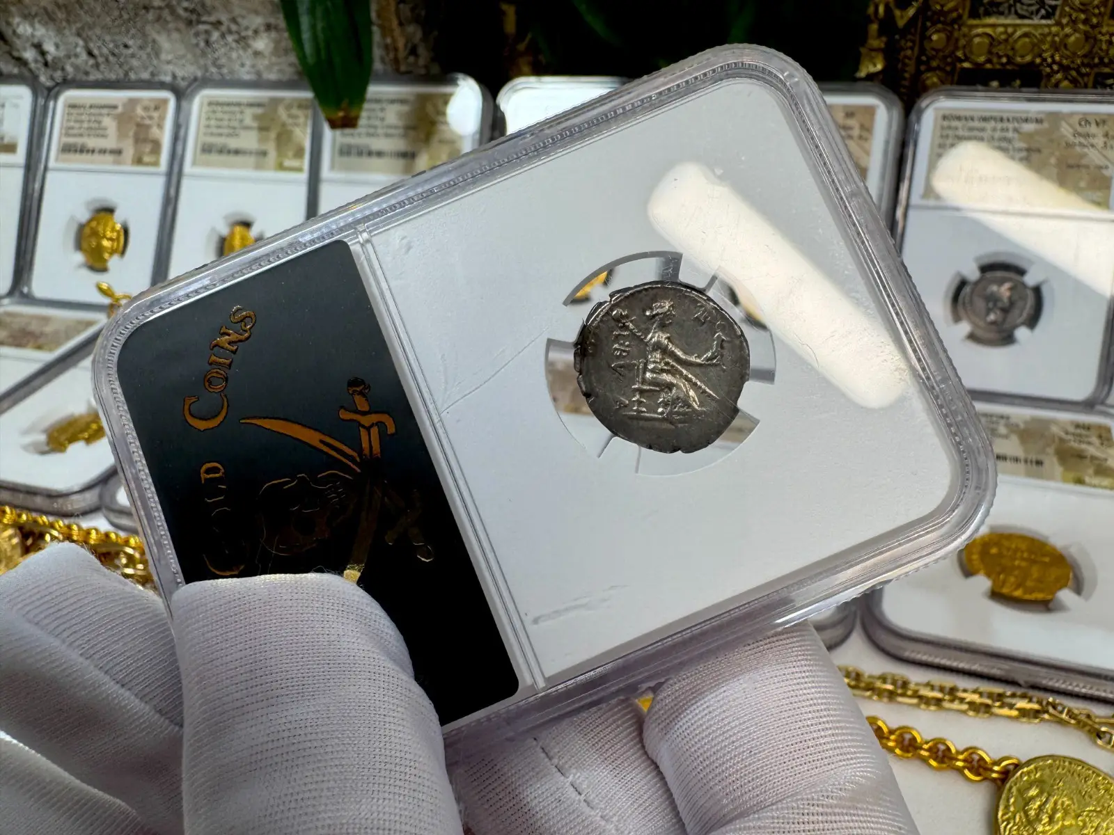 Dictator Perpetuo Roman Imperatorial"Julius Caesar- 1st of 12 Caesar's" 44BC Denarius NGC XF #117-002 5