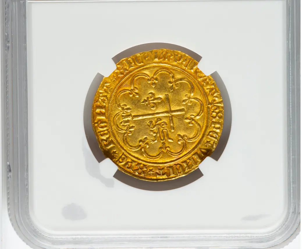 France "Virgin Mary" Henry VI 1422-53 Salut D'Or Anglo-Gallic NGC 62 #067-013 5
