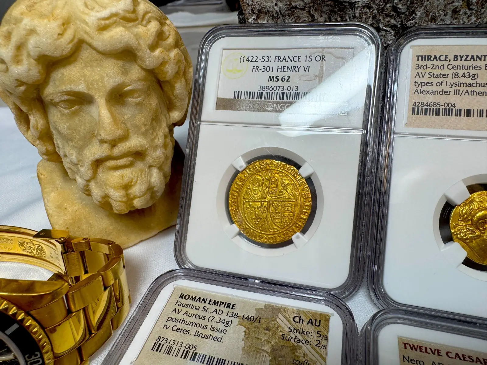 France "Virgin Mary" Henry VI 1422-53 Salut D'Or Anglo-Gallic NGC 62 #067-013 3