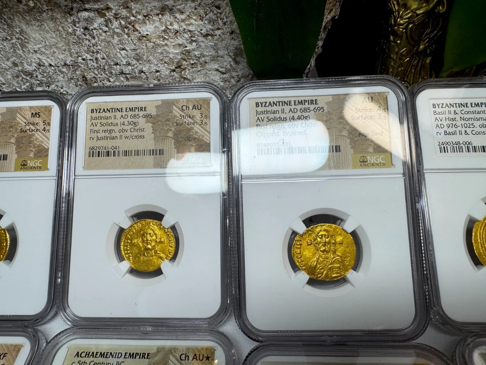 Byzantine Empire "Jesus Christ" 685AD Justinian II Solidus NGC AU #933-001 6