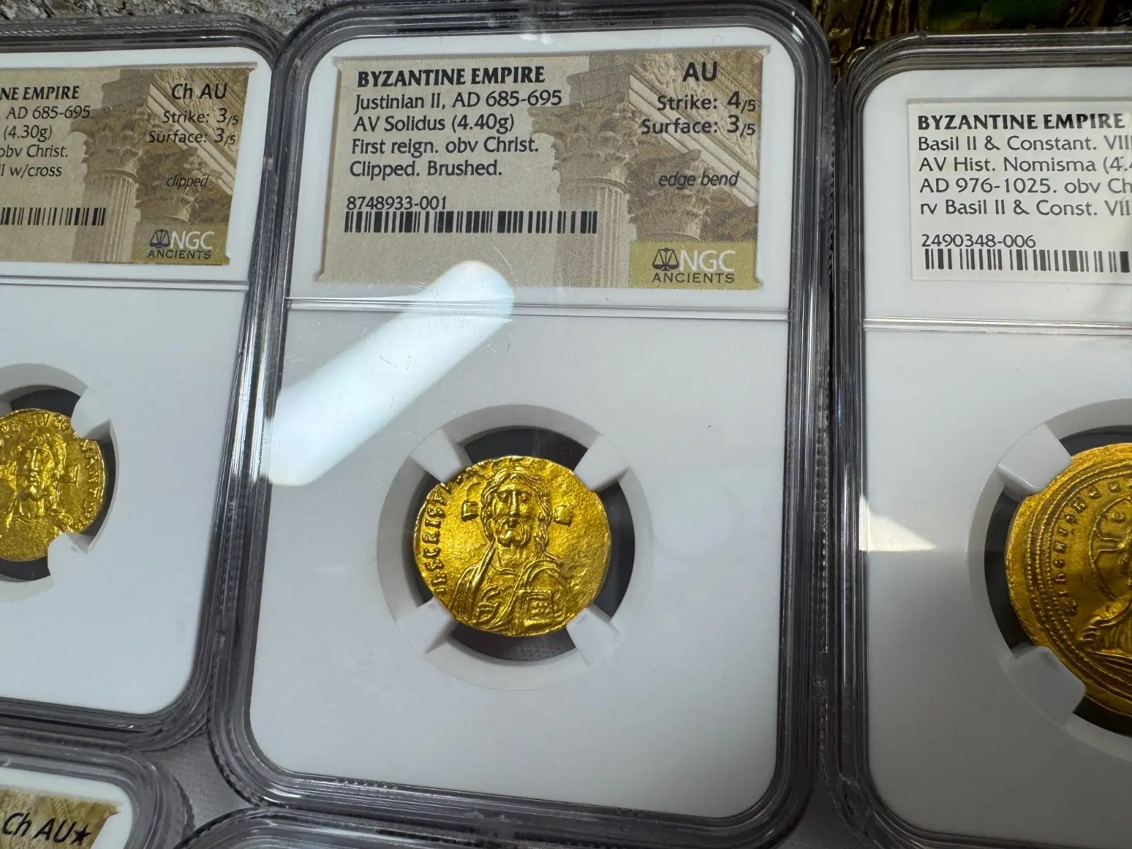 Byzantine Empire "Jesus Christ" 685AD Justinian II Solidus NGC AU #933-001 3