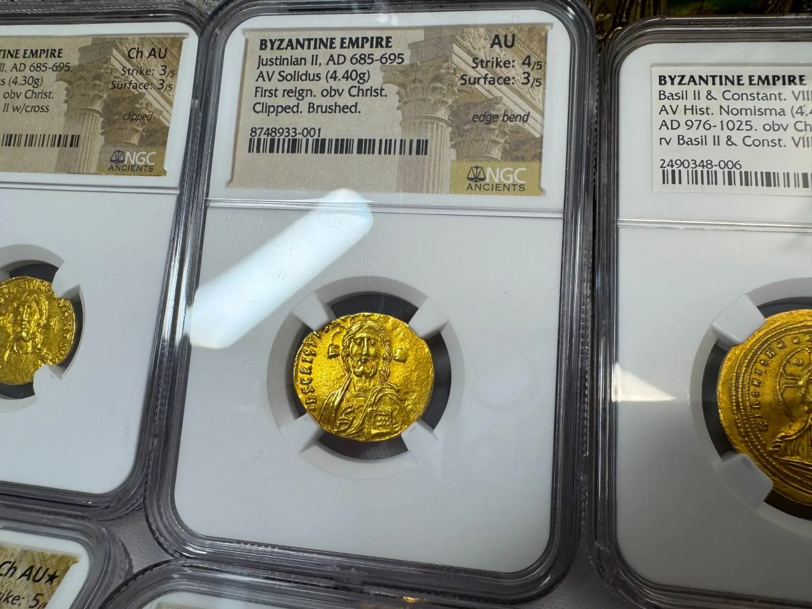 Byzantine Empire "Jesus Christ" 685AD Justinian II Solidus NGC AU #933-001 20