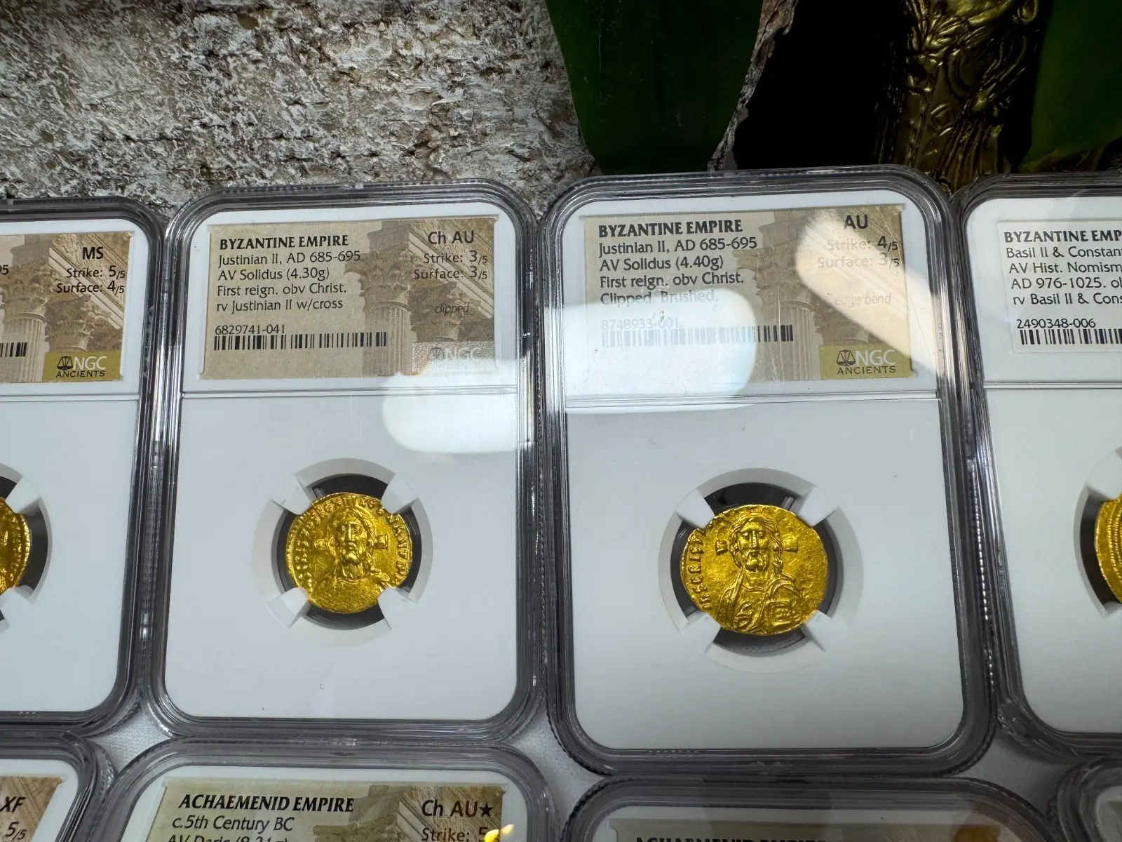 Byzantine Empire "Jesus Christ" 685AD Justinian II Solidus NGC AU #933-001 7