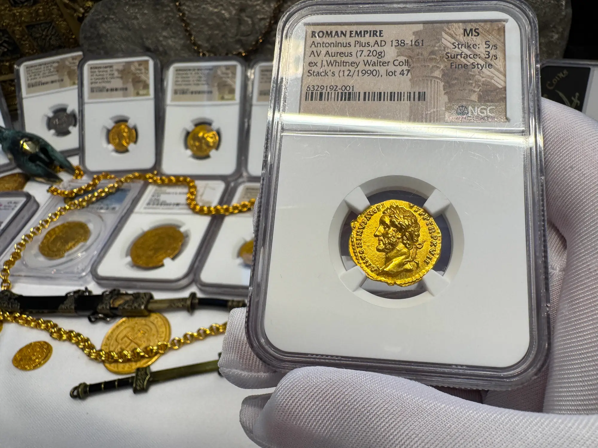 Roman Empire "Pius" NGC MS 5x3 Fine Style 33