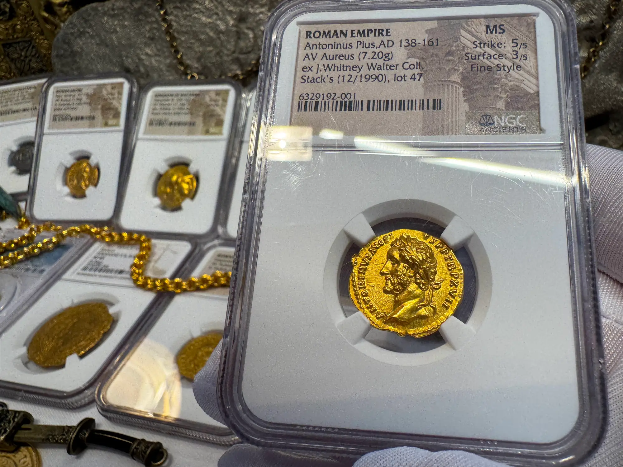 Roman Empire "Pius" NGC MS 5x3 Fine Style 36