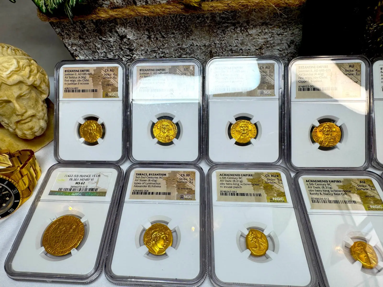 Byzantine Empire "JESUS CHRIST" Justinian II First Reign NGC CH AU #741-041 7