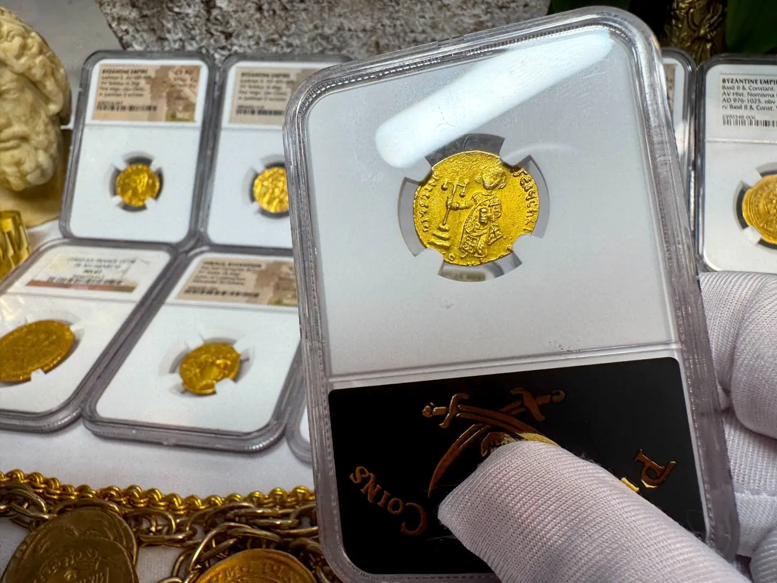 Byzantine Empire "JESUS CHRIST" Justinian II First Reign NGC CH AU #741-041 6