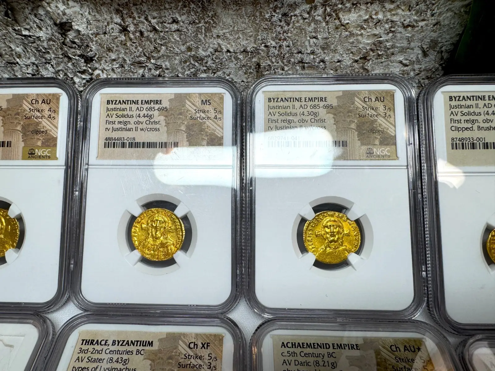 Byzantine Empire "JESUS CHRIST" Justinian II First Reign NGC CH AU #741-041 24