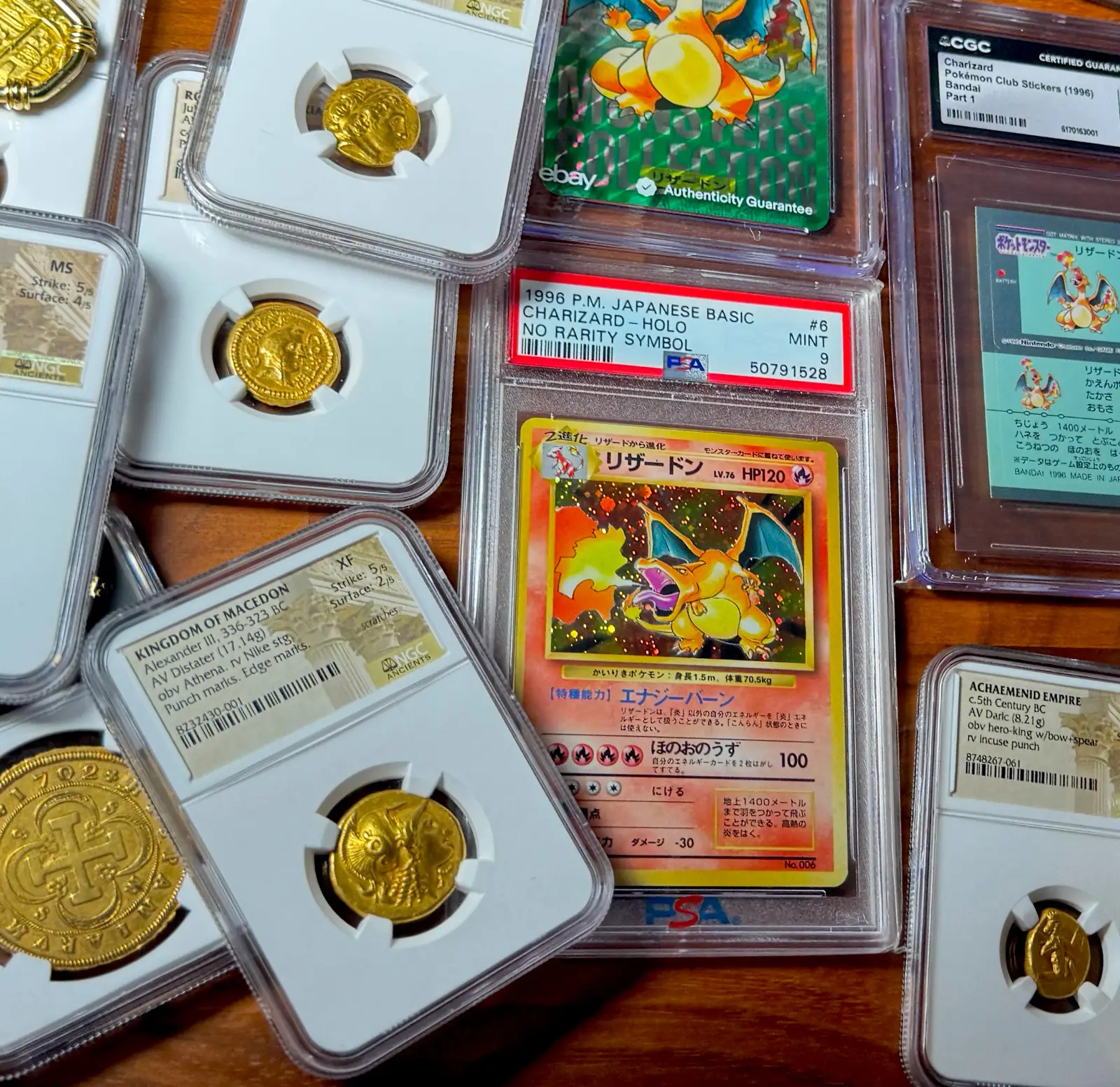 PSA 9 ~ Charizard  No Rarity ~ Symbol Holo Card #6 Pokemon Japanese Basic 1996 13