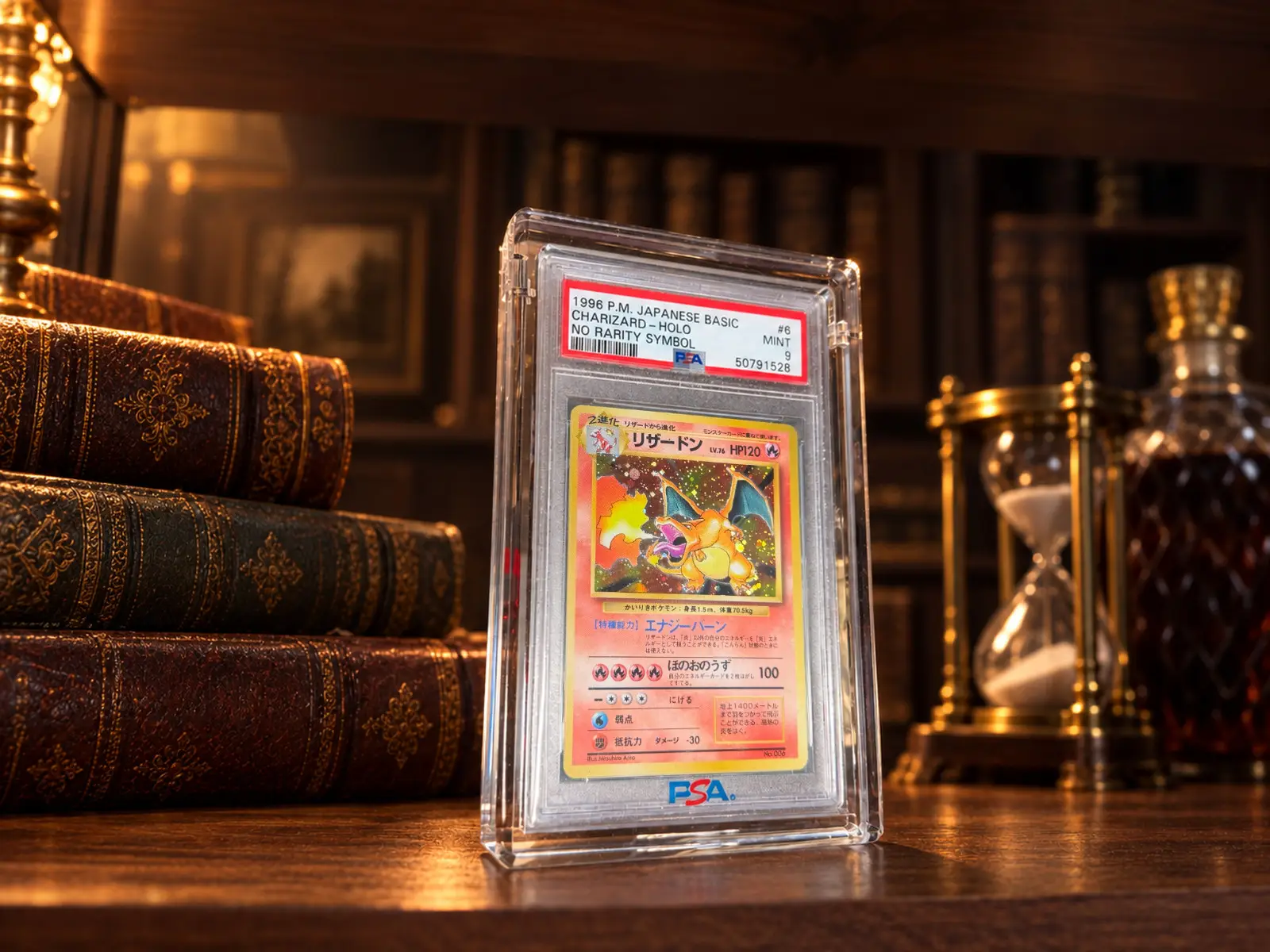 PSA 9 ~ Charizard  No Rarity ~ Symbol Holo Card #6 Pokemon Japanese Basic 1996 7