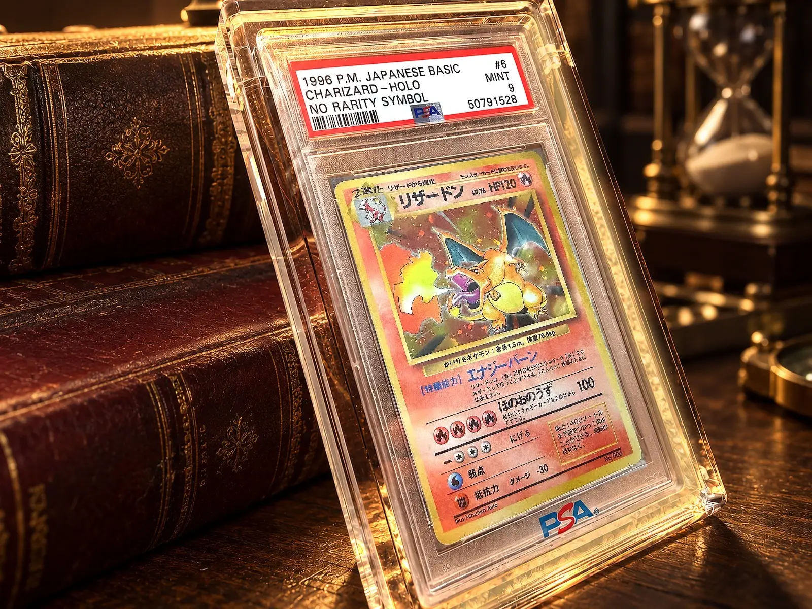PSA 9 ~ Charizard  No Rarity ~ Symbol Holo Card #6 Pokemon Japanese Basic 1996 5