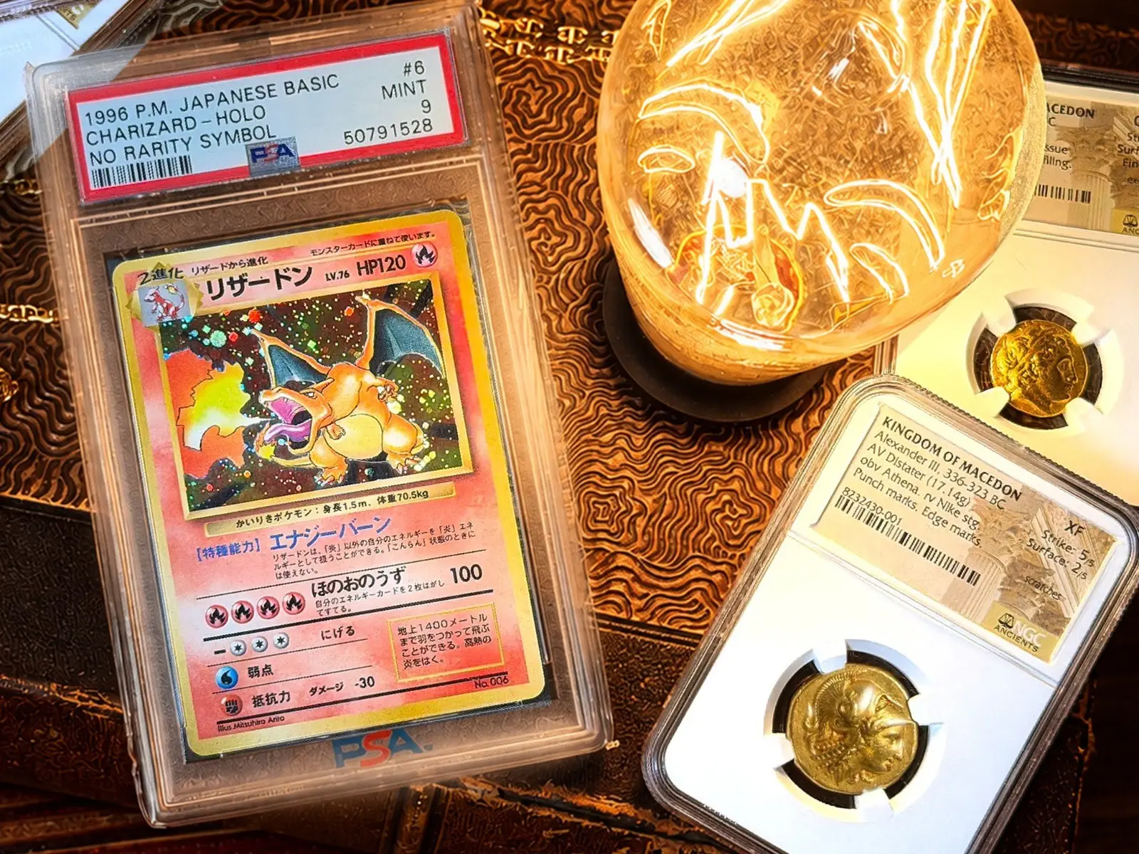 PSA 9 ~ Charizard  No Rarity ~ Symbol Holo Card #6 Pokemon Japanese Basic 1996 8