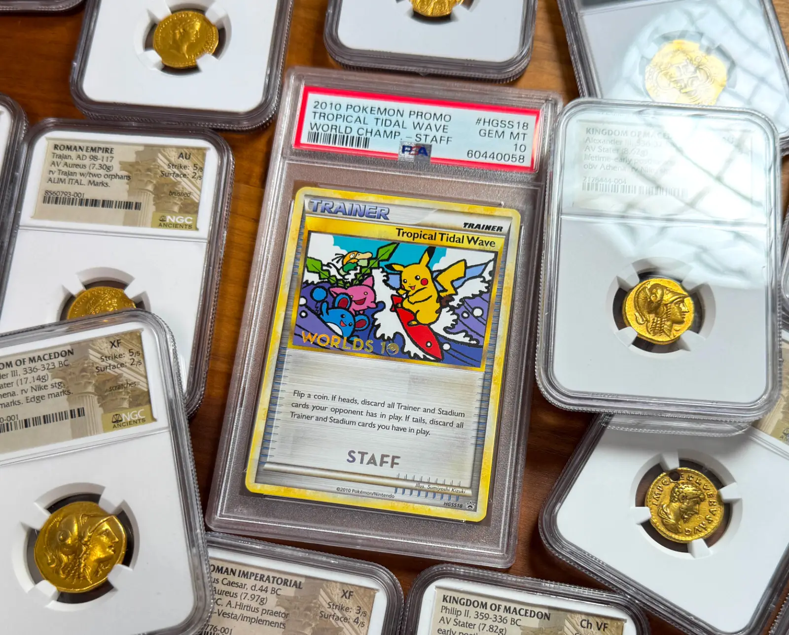 POP 8! ~ PSA 10 Tropica Tidal Wave *Staff Card* Pokemon World Champ Pikachu 4