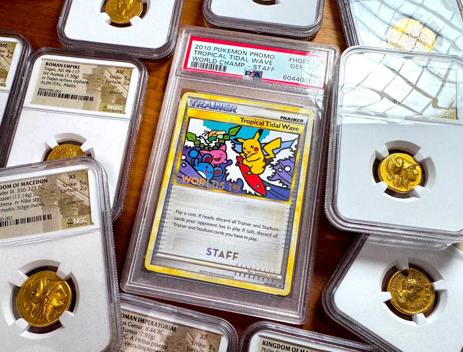 POP 8! ~ PSA 10 Tropica Tidal Wave *Staff Card* Pokemon World Champ Pikachu 5