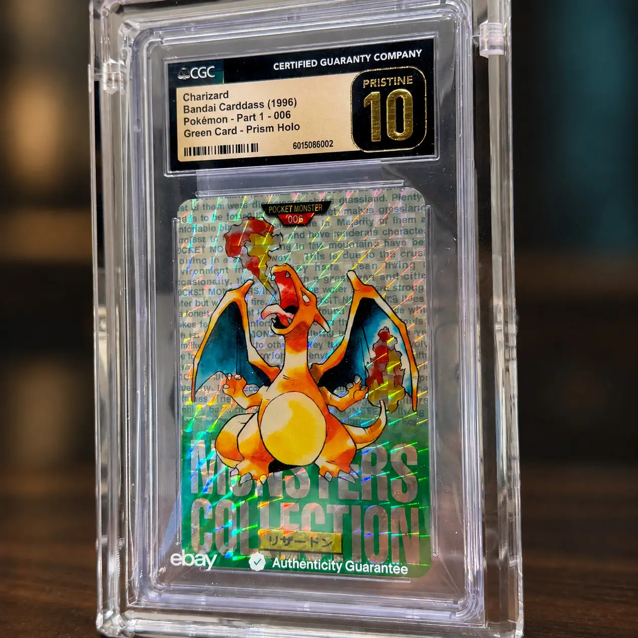 POP 8! CGC 10 PRISTINE ~CHARIZARD CARDDASS~ JAPANESE VENDING #6 POKEMON 1996