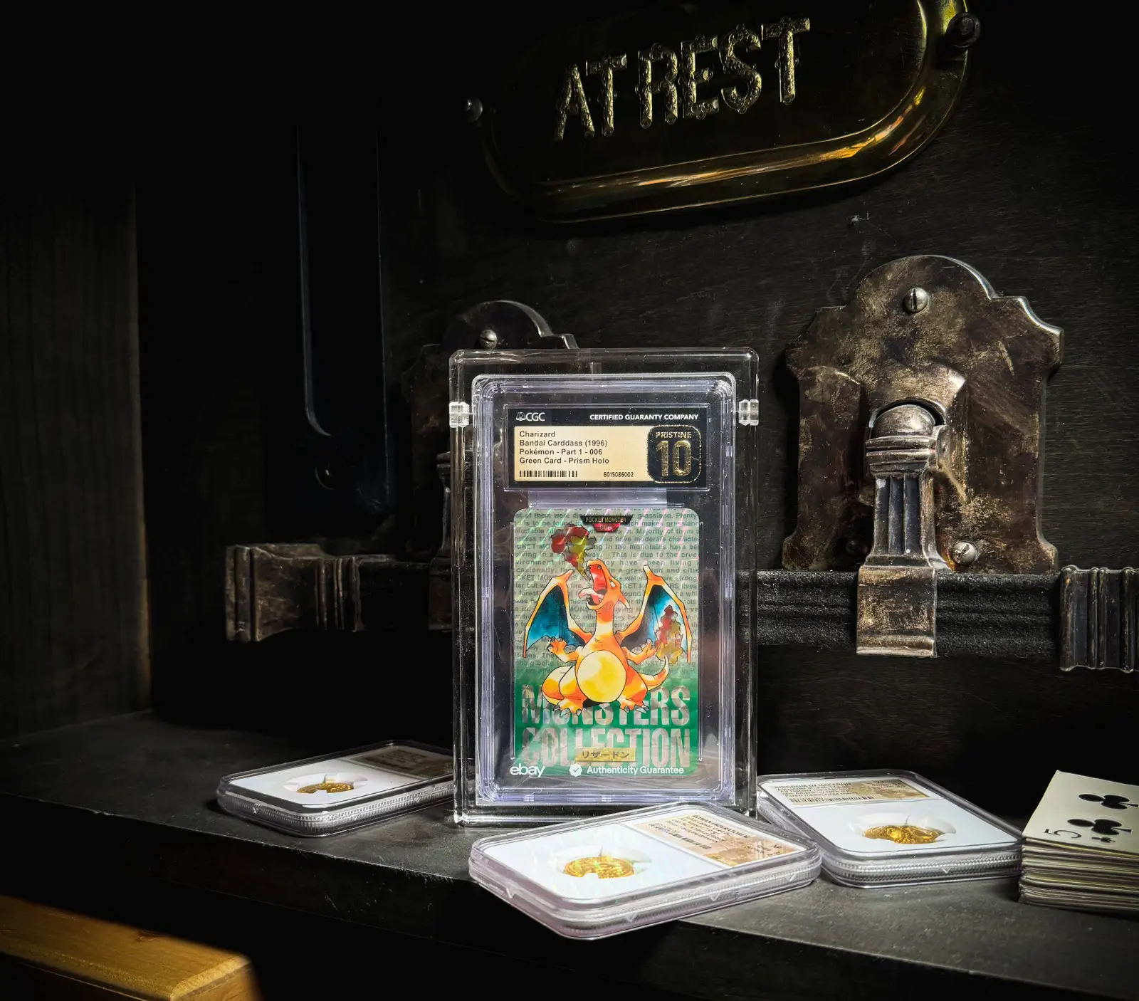 POP 8! CGC 10 PRISTINE ~CHARIZARD CARDDASS~ JAPANESE VENDING #6 POKEMON 1996 2