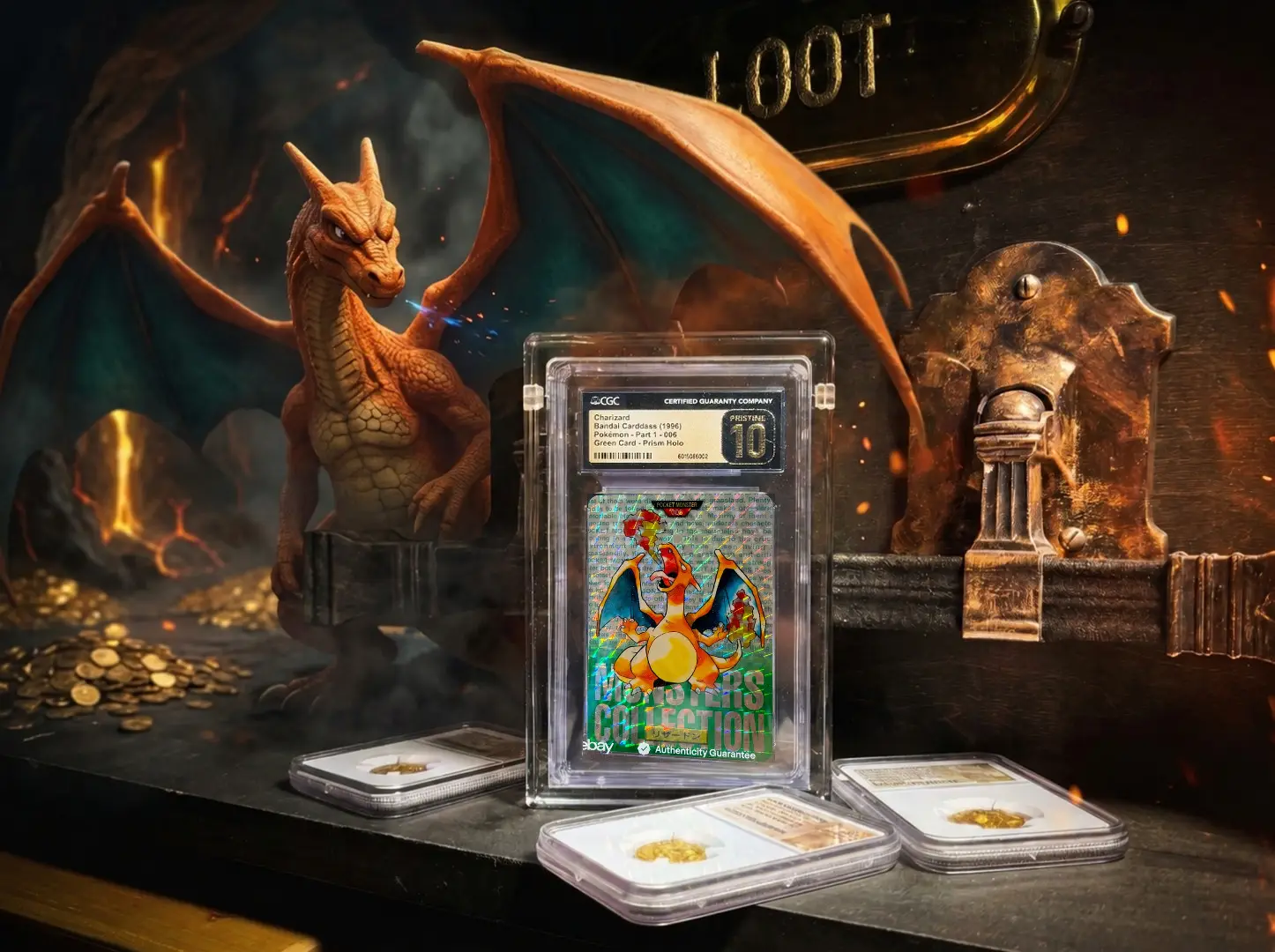 POP 8! CGC 10 PRISTINE ~CHARIZARD CARDDASS~ JAPANESE VENDING #6 POKEMON 1996 7