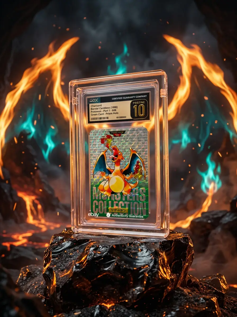 POP 8! CGC 10 PRISTINE ~CHARIZARD CARDDASS~ JAPANESE VENDING #6 POKEMON 1996 12