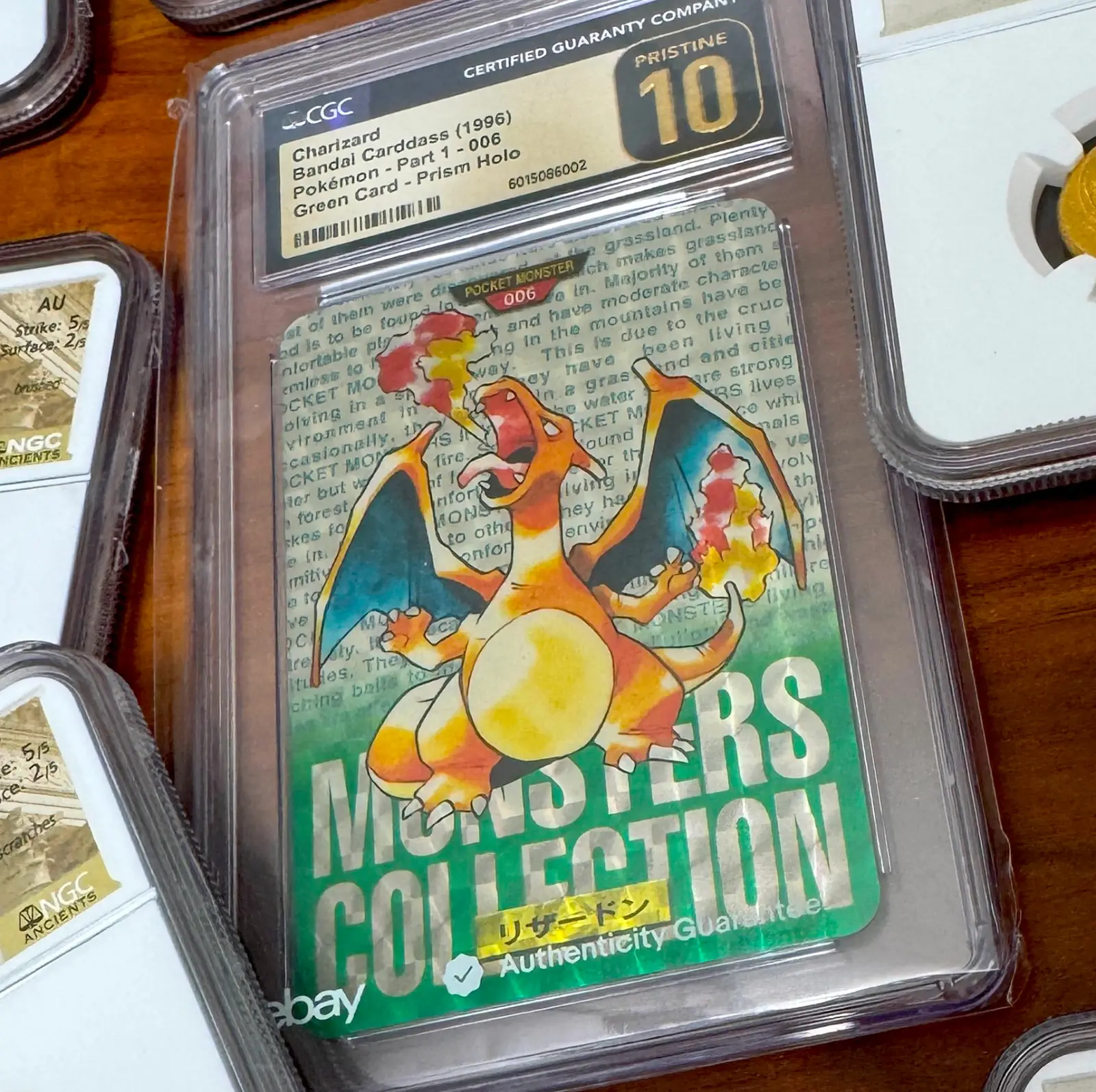 POP 8! CGC 10 PRISTINE ~CHARIZARD CARDDASS~ JAPANESE VENDING #6 POKEMON 1996 16