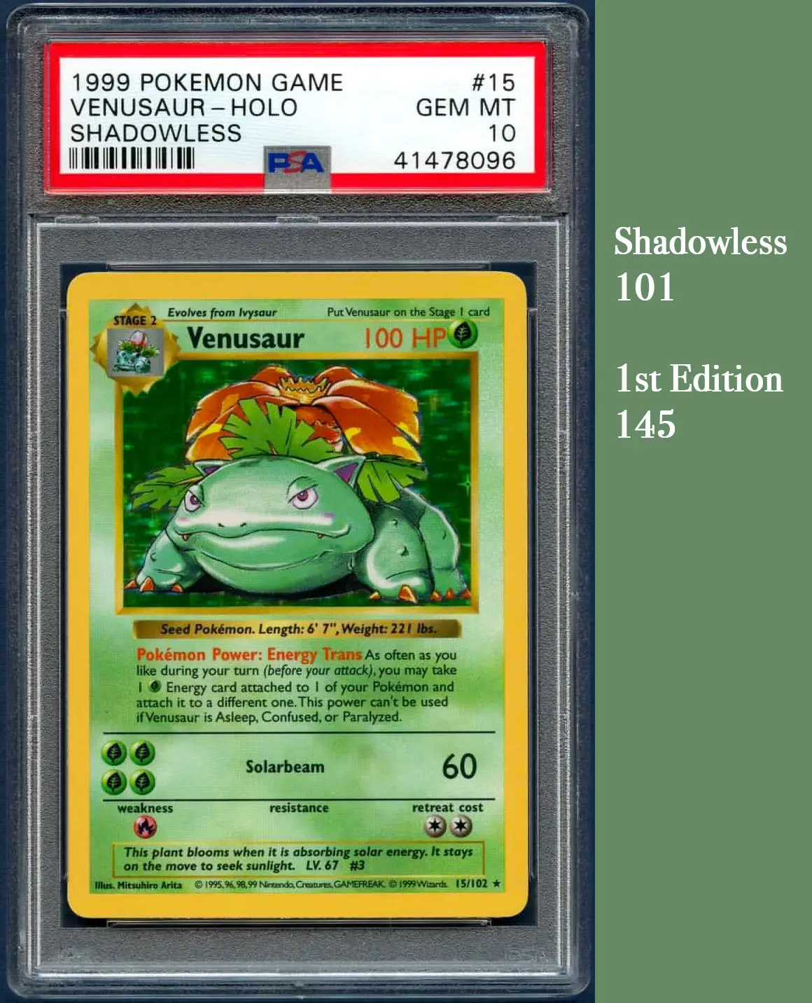 Pokemon Shadowless 1999 PSA 10 Base Set! Charizard, Blastoise, Venusaur, Mewtwo, Chansey 22