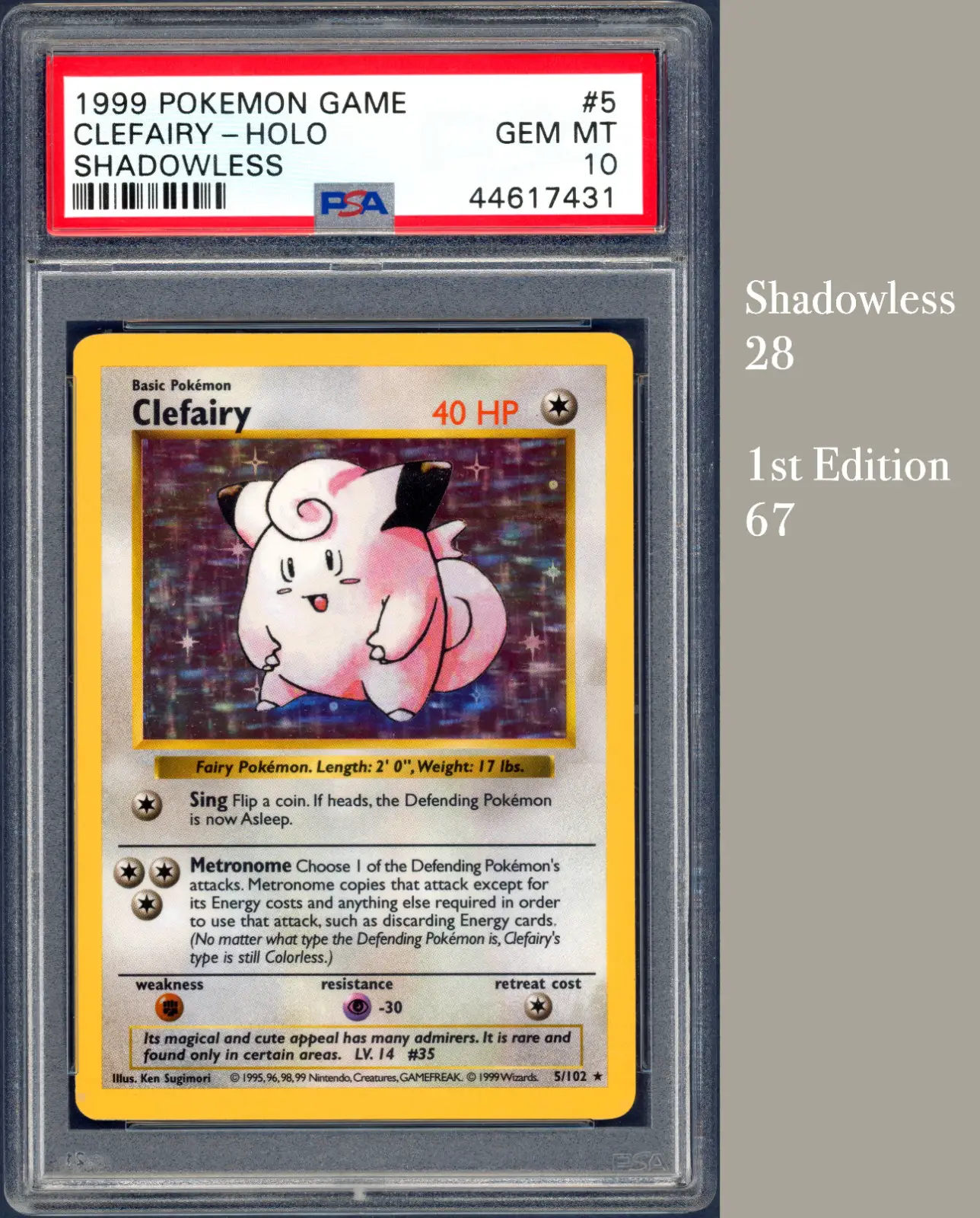 Pokemon Shadowless 1999 PSA 10 Base Set! Charizard, Blastoise, Venusaur, Mewtwo, Chansey 8