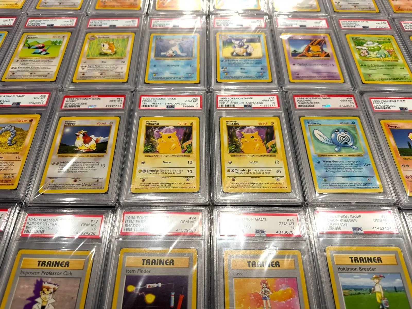 Pokemon Shadowless 1999 PSA 10 Base Set! Charizard, Blastoise, Venusaur, Mewtwo, Chansey 24