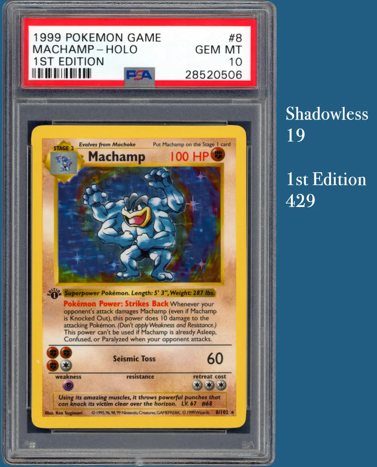 Pokemon Shadowless 1999 PSA 10 Base Set! Charizard, Blastoise, Venusaur, Mewtwo, Chansey 11