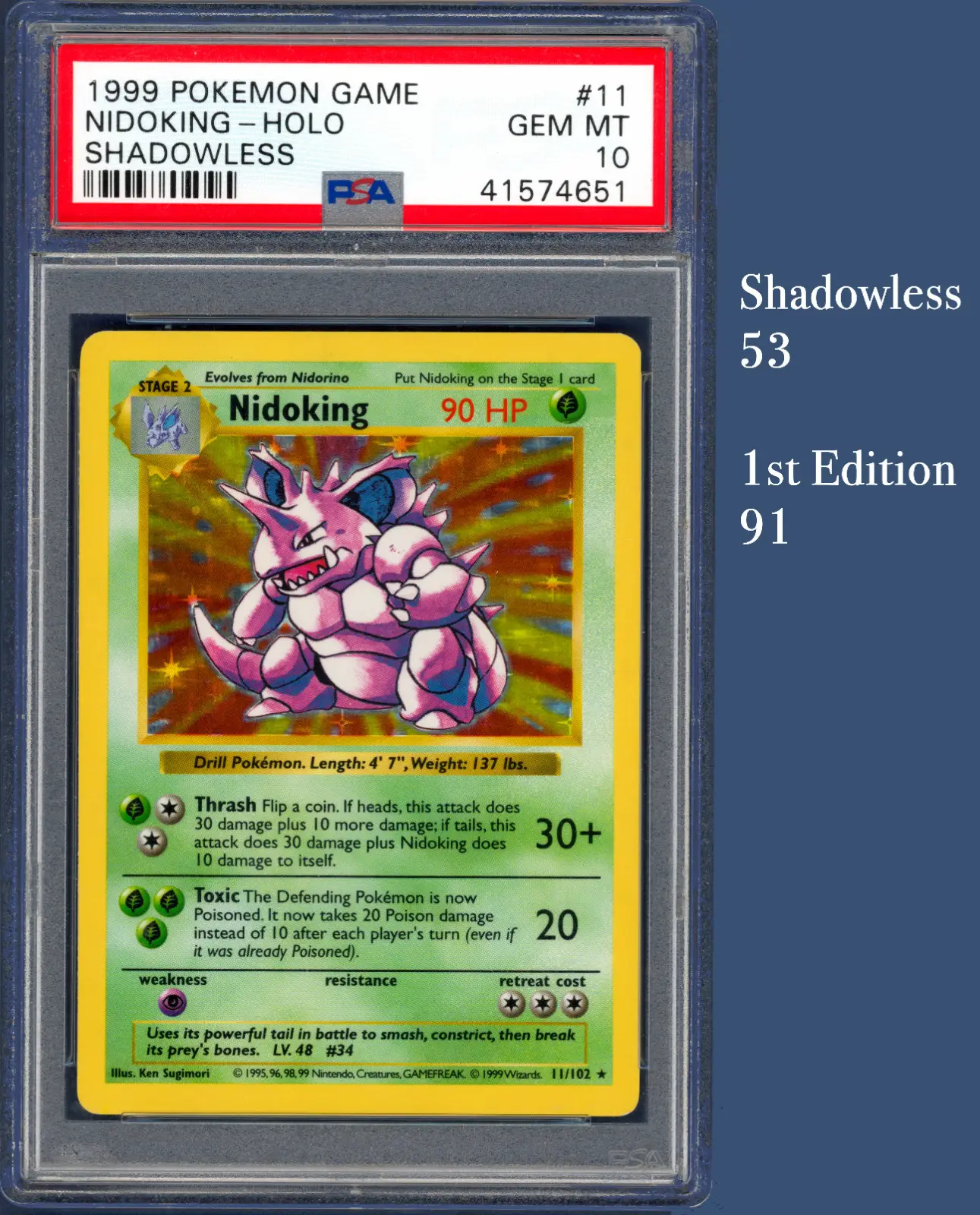 Pokemon Shadowless 1999 PSA 10 Base Set! Charizard, Blastoise, Venusaur, Mewtwo, Chansey 16